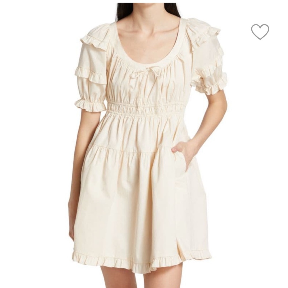 En Saison Sveta Shirred Poplin Minidress
